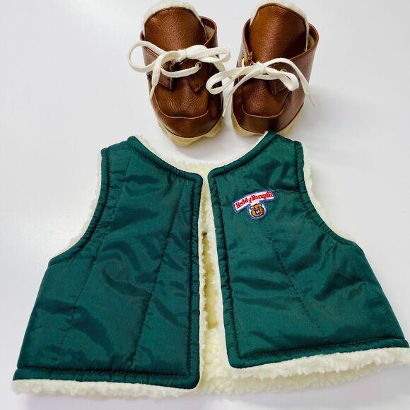 Teddy Ruxpin Bear Adventure Hiking Vest Boots Vintage Teddy Ruxpin VTG Doll Bear - Picture 1 of 16